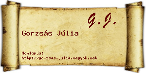 Gorzsás Júlia névjegykártya