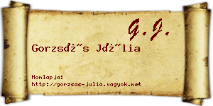Gorzsás Júlia névjegykártya